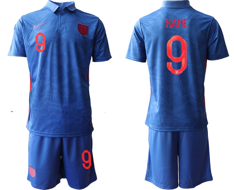 Men 2021 European Cup England away blue #9 Soccer Jersey->england jersey->Soccer Country Jersey